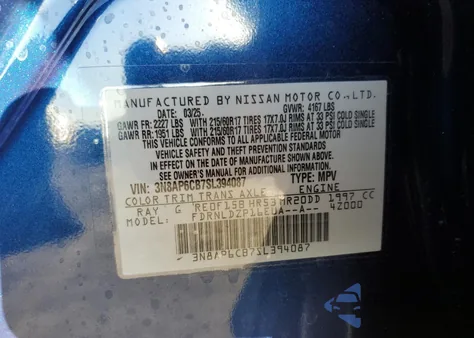 2025 Nissan Kicks Sv z USA, uszkodzony, nr VIN 3N8AP6CB7SL394087